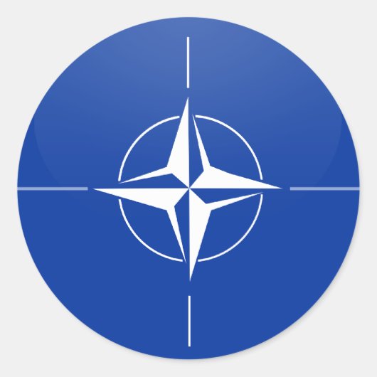 Sticker Rond Cercle de drapeau de qualité de l'OTAN (Devant)