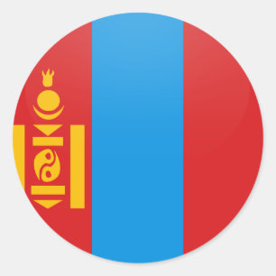 Sticker Rond Cercle de drapeau de qualité Mongolie