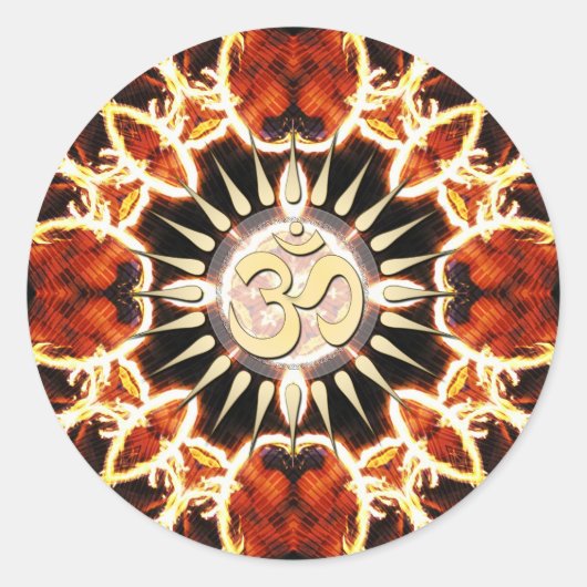 Sticker Rond Cercle de feu Golden Om Spirit (Devant)