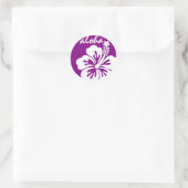 Sticker Rond Cercle de fleurs d'aloa violet (Sac)