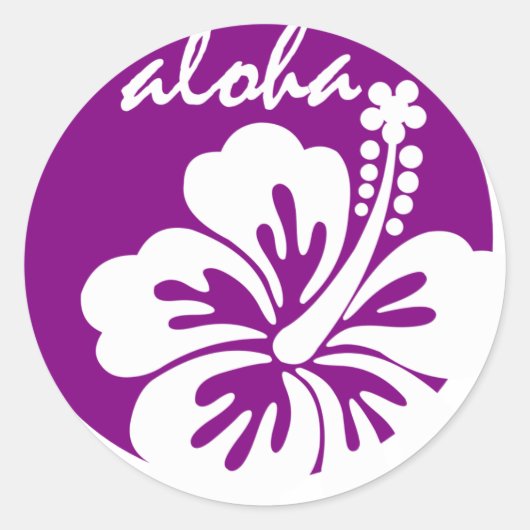 Sticker Rond Cercle de fleurs d'aloa violet (Devant)