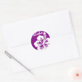 Sticker Rond Cercle de fleurs d'aloa violet (Enveloppe)