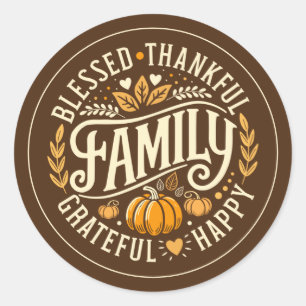 Sticker Rond Cercle de gratitude – Icônes d'automne