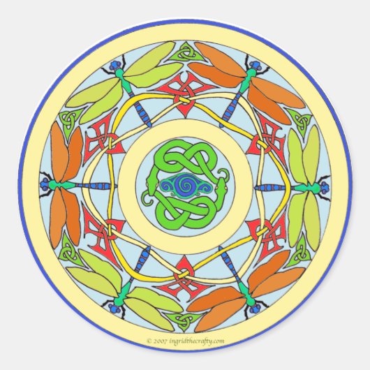 Sticker Rond cercle de libellules (Devant)