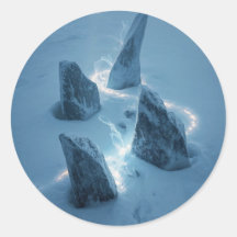 Cercle de lumière dans la neige