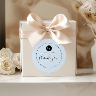 Sticker Rond Cercle de Merci esthétique minimaliste bleu clair