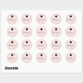 Sticker Rond Cercle de Merci esthétique rose pâle (Feuille)