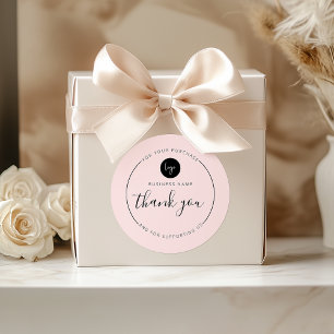 Sticker Rond Cercle de Merci esthétique rose pâle