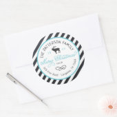 Sticker Rond Cercle de rennes de Noël Adresse de retour (Enveloppe)