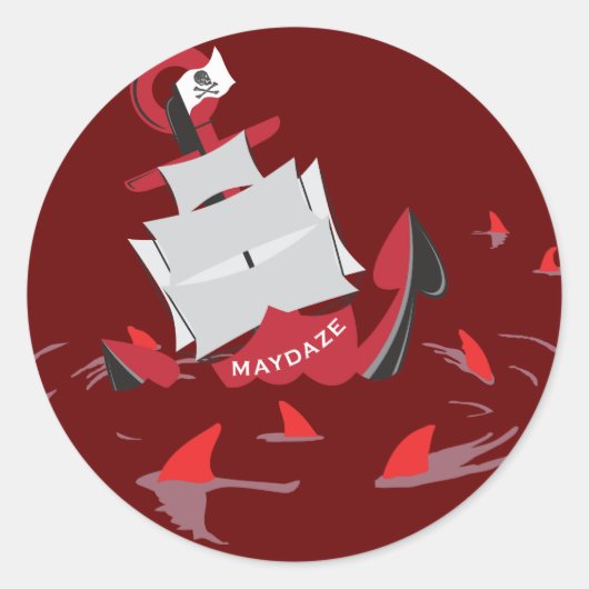 Sticker Rond cercle de requins maydaze (Devant)