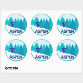 Sticker Rond Cercle de ski d'Aspen (Feuille)
