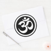 Sticker Rond Cercle de yoga blanc et noir (Enveloppe)