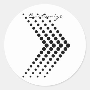 Sticker Rond Cercle demi-tonique Abstrait Zigzag Chevron