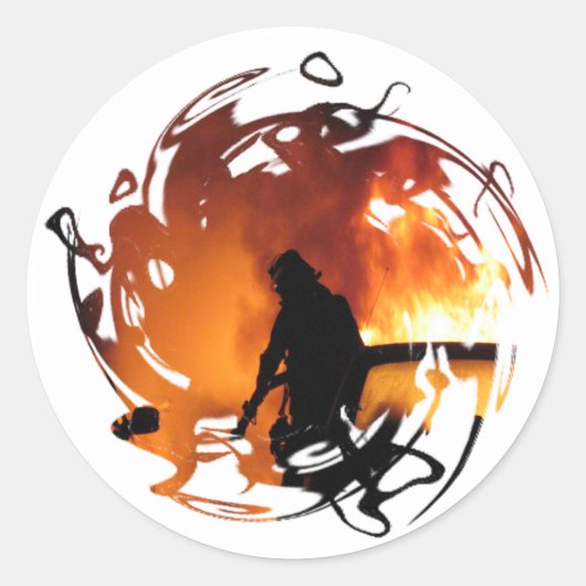 Sticker Rond Cercle des flames (Devant)