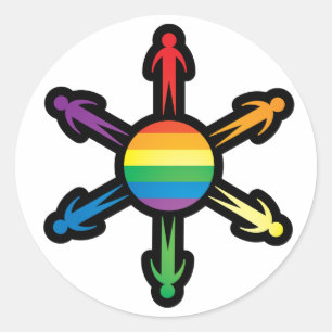 Sticker Rond Cercle des gens arc-en-ciel