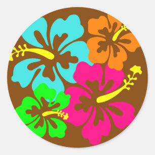 Sticker Rond Cercle d'Hibiscus