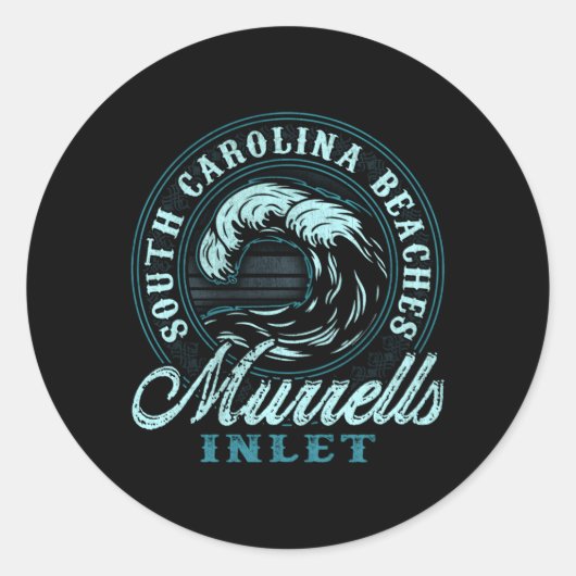 Sticker Rond Cercle d'onde de Murrells Inlet (Devant)