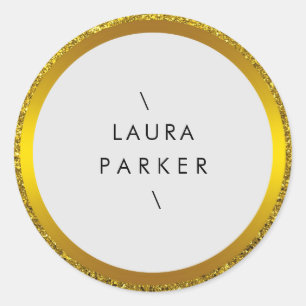 Sticker Rond Cercle d'or Parties scintillant anneaux bordure mi