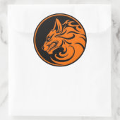 Sticker Rond Cercle d'orange et de loup noir (Sac)