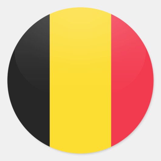 Sticker Rond Cercle Drapeau de qualité Belgique (Devant)
