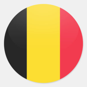 Sticker Rond Cercle Drapeau de qualité Belgique