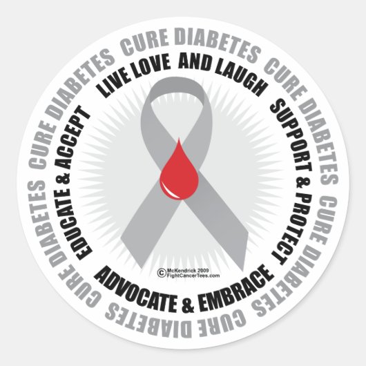 Sticker Rond Cercle du diabète (Devant)