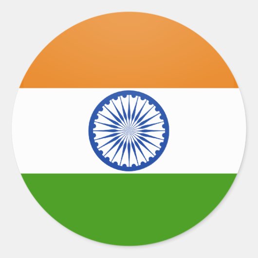 Sticker Rond Cercle du drapeau de qualité indienne (Devant)