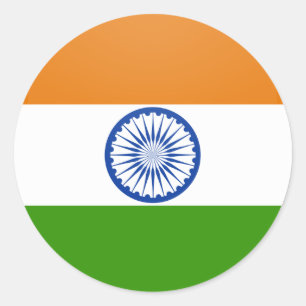 Sticker Rond Cercle du drapeau de qualité indienne