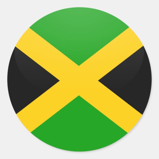 Sticker Rond Cercle du drapeau de qualité jamaïcaine (Devant)