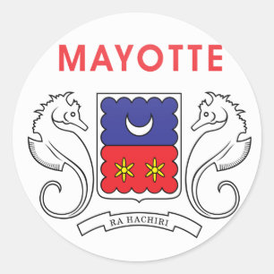 Sticker Rond Cercle du drapeau de qualité Mayotte