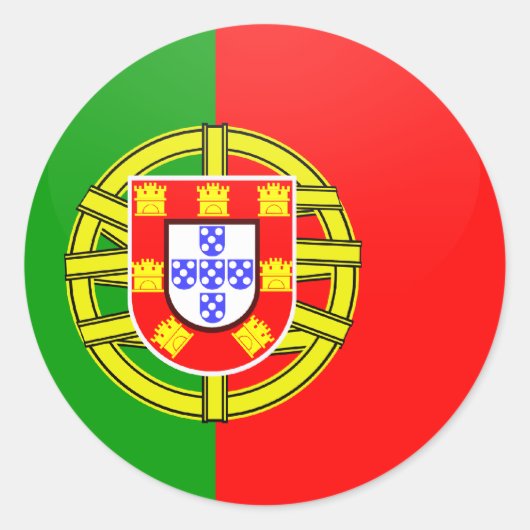 Sticker Rond Cercle du drapeau de qualité portugaise (Devant)