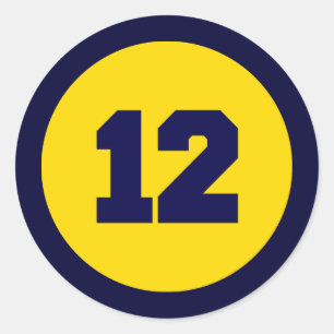 Sticker Rond Cercle du numéro 12