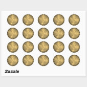 Sticker Rond Cercle floral noir 50e anniversaire de Mariage (Feuille)