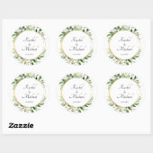 Sticker Rond Cercle floral Or vert (Feuille)