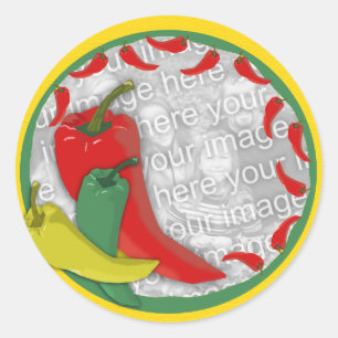 Sticker Rond Cercle Frame2 de groupe de poivre de piment