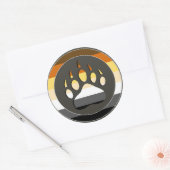 Sticker Rond Cercle Gay Bears Fierté Drapeau Ours Paw (Enveloppe)