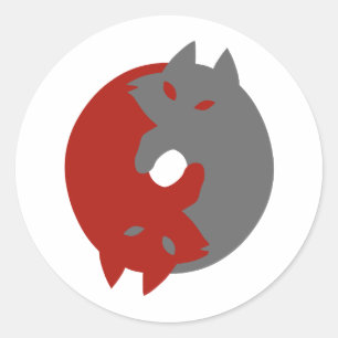 Sticker Rond Cercle mandala gris et rouge - Choisir la couleur 