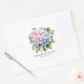 Sticker Rond Cercle Mariage rose et bleu poussiéreux (Enveloppe)