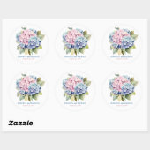 Sticker Rond Cercle Mariage rose et bleu poussiéreux (Feuille)