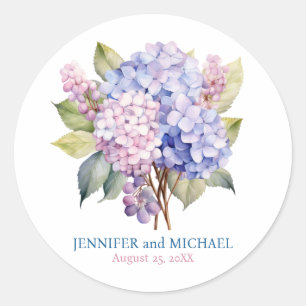 Sticker Rond Cercle Mariage rose et bleu poussiéreux