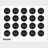 Sticker Rond Cercle minimal moderne nom initial monogramme mode (Feuille)