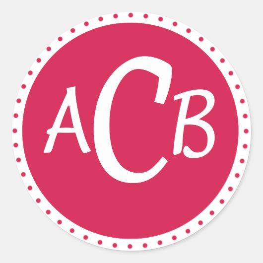 Sticker Rond cercle monongramme - rose (Devant)