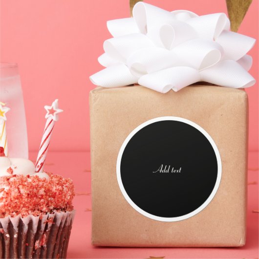 Sticker Rond Cercle noir avec MODÈLE de cercle blanc, (Fête)