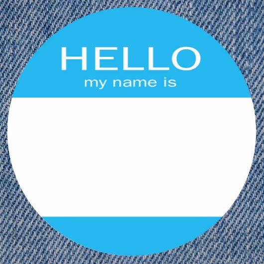 Sticker Rond Cercle rond Bonjour Mon Nom Est