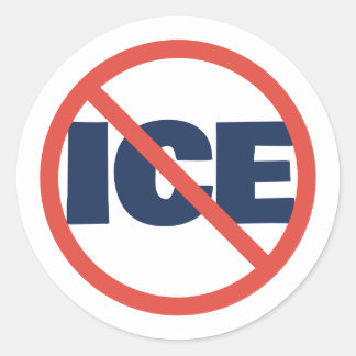 Sticker Rond Cercle Rouge Anti-Trump ICE Opinion Politique