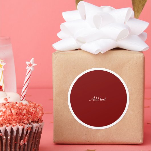 Sticker Rond Cercle rouge, MODÈLE de texte blanc (Fête)