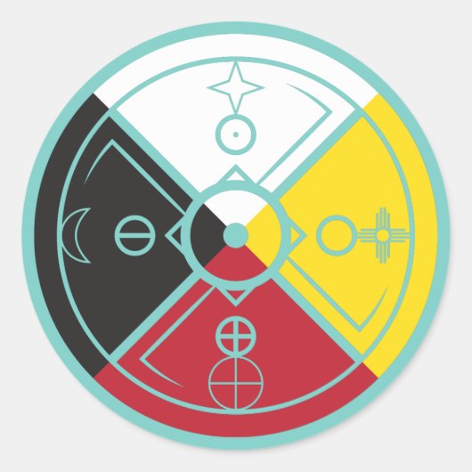 Sticker Rond Cercle sacré de roue de médecine (Devant)