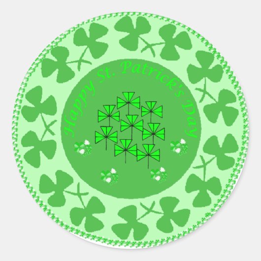 Sticker Rond Cercle shamrock (Devant)