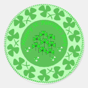Sticker Rond Cercle shamrock