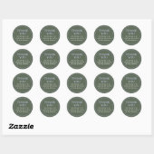 Sticker Rond Cercle Simple Vert et Bleu Merci (Feuille)